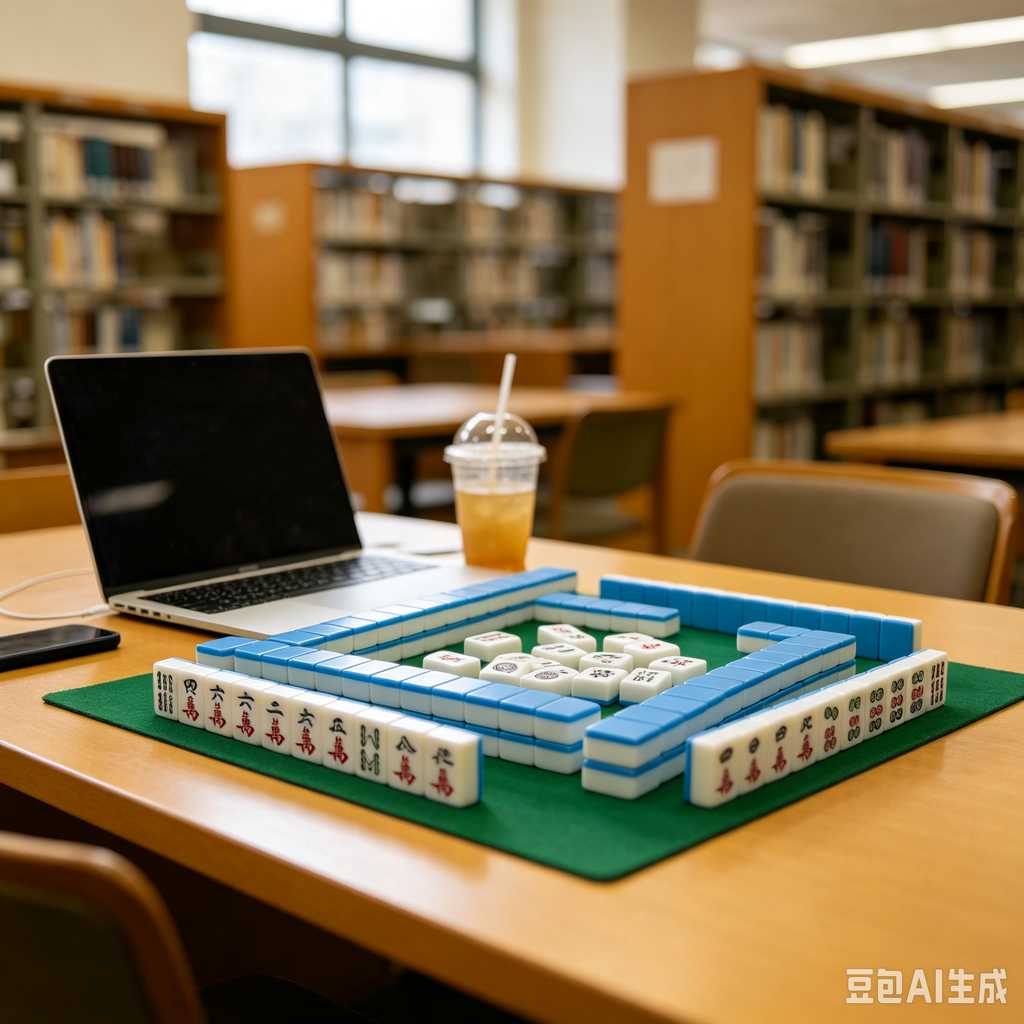 vintage text mahjong set